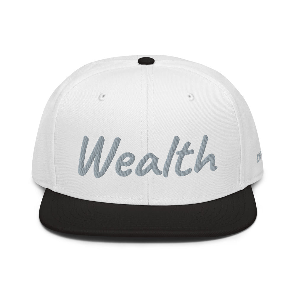 Wealth In Silver Embroidery on Snapback Cap