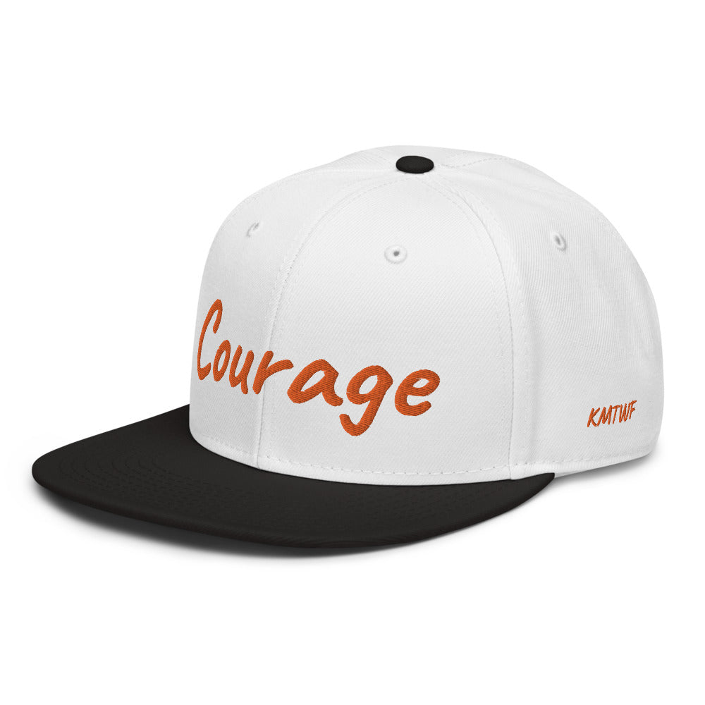 Courage In Amber Embroidery on Snapback Cap