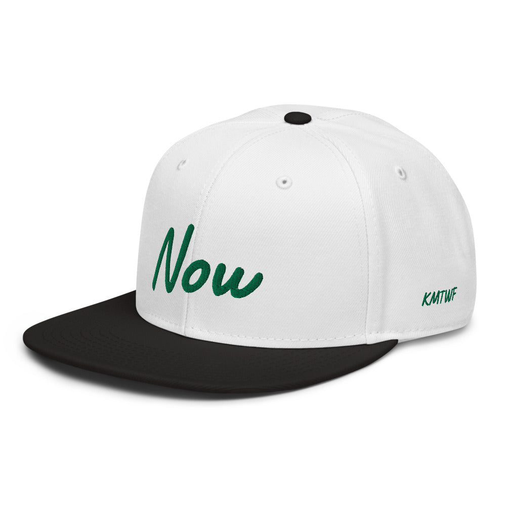 Now In Emerald Embroidery on Snapback Cap