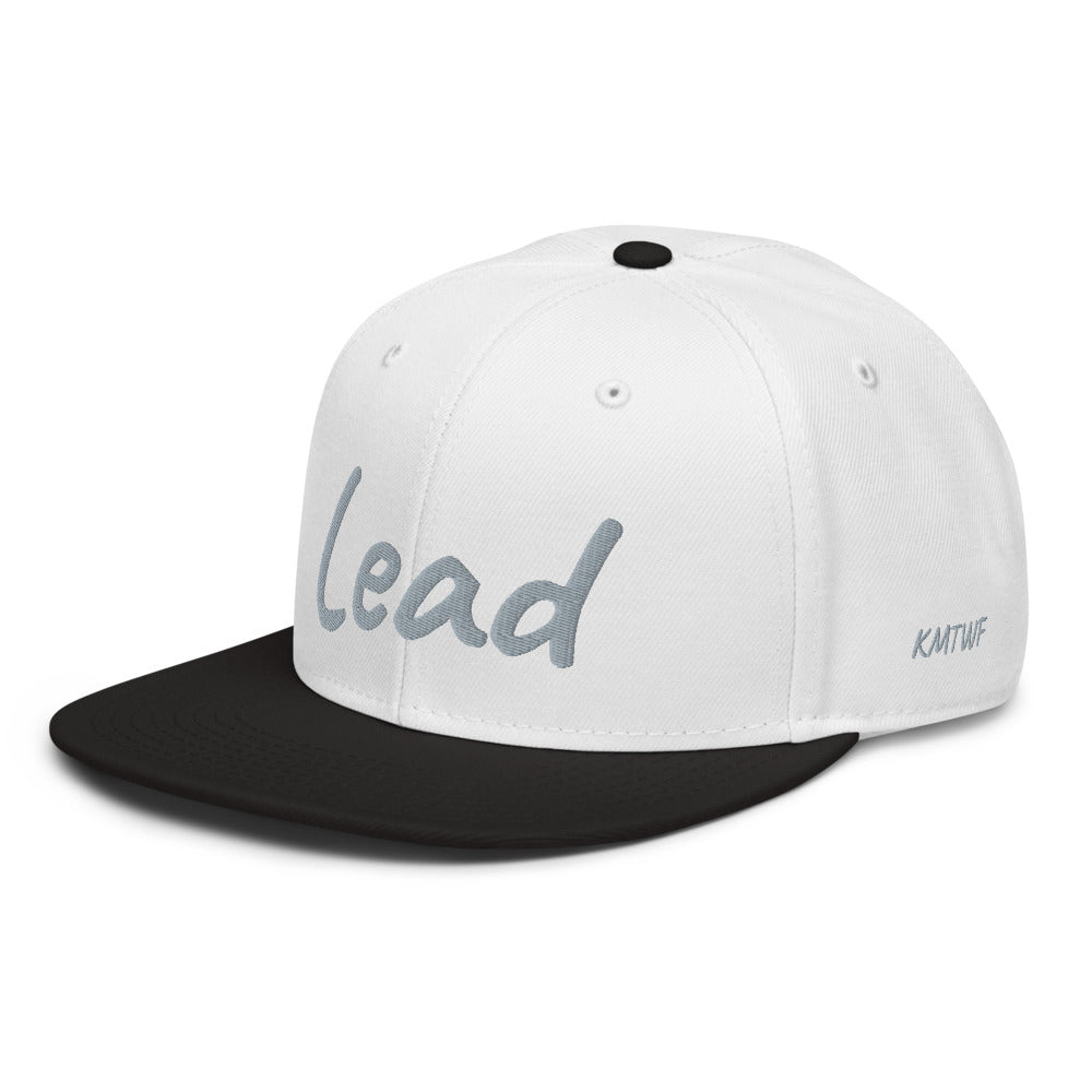 Lead In Silver Embroidery on Snapback Cap