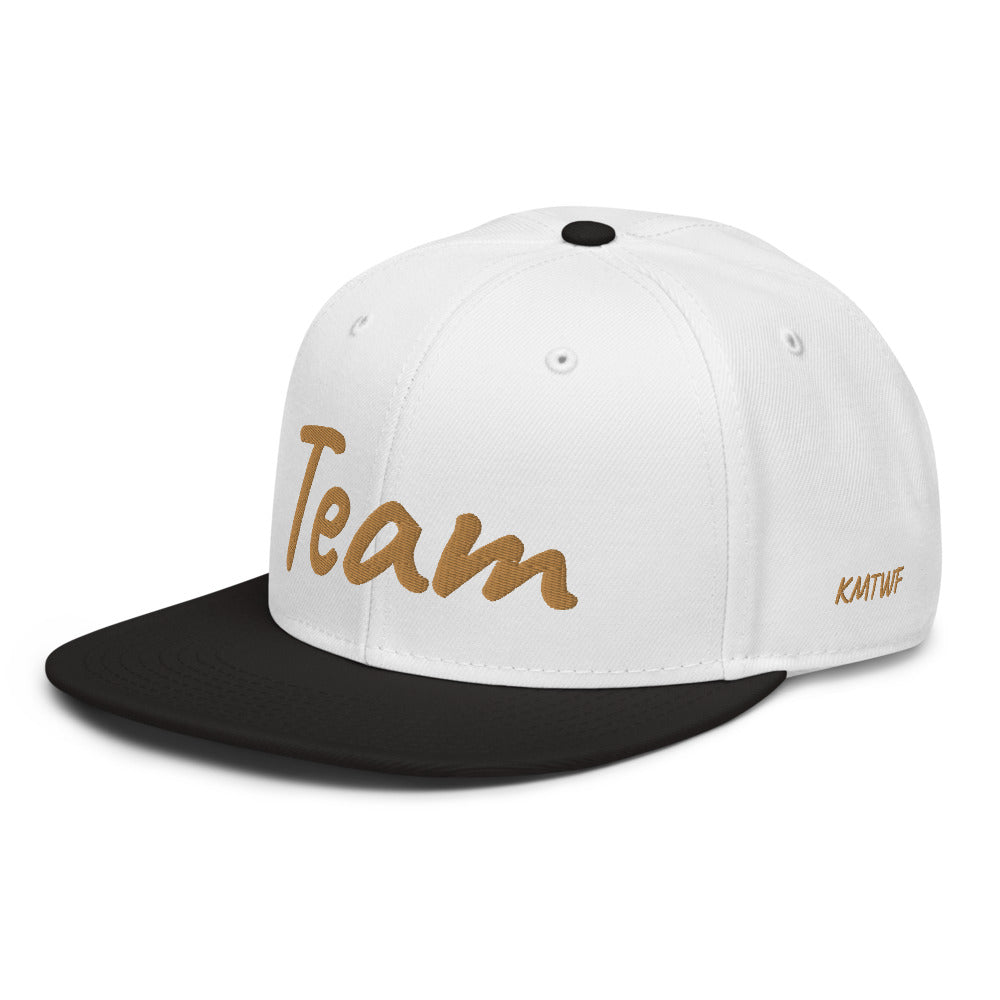 Team In Celluloid Embroidery on Snapback Cap