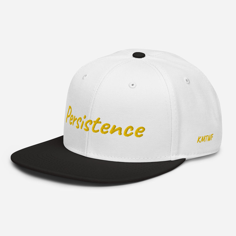 Persistence In Gold Embroidery on Snapback Cap