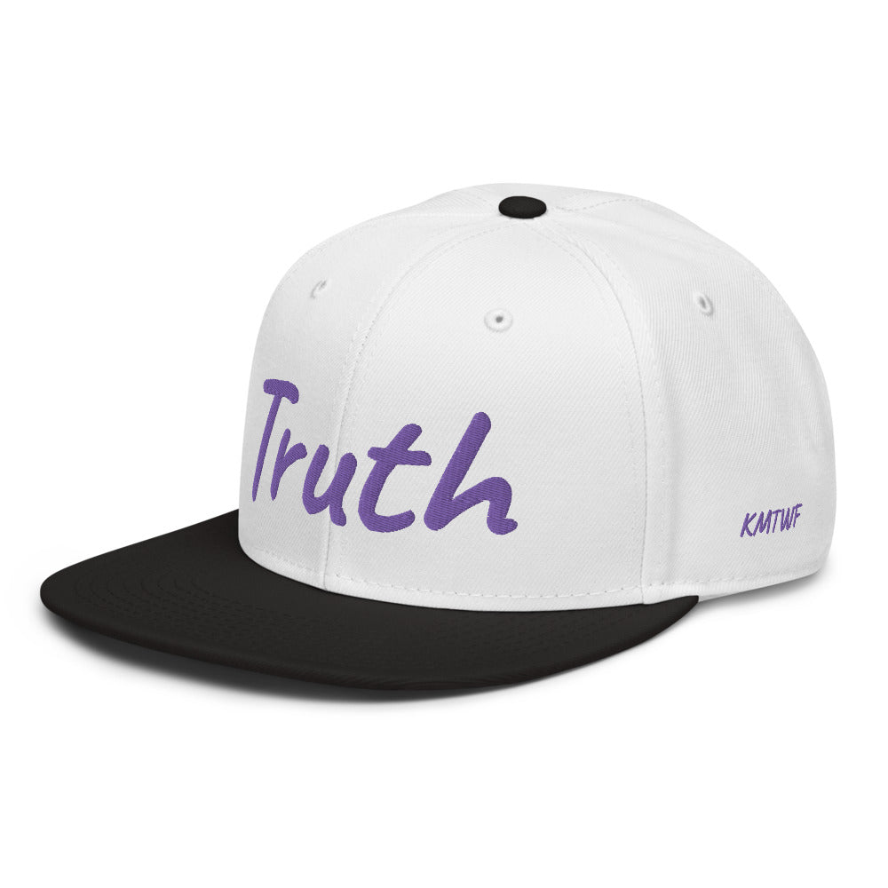 Truth In Amethyst Embroidery on Snapback Cap