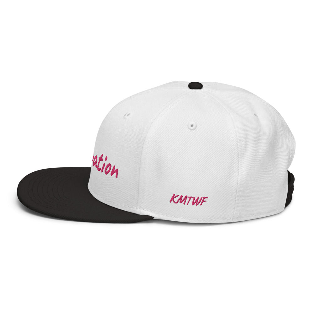 Motivation In Star Rose Quartz Embroidery on Snapback Cap