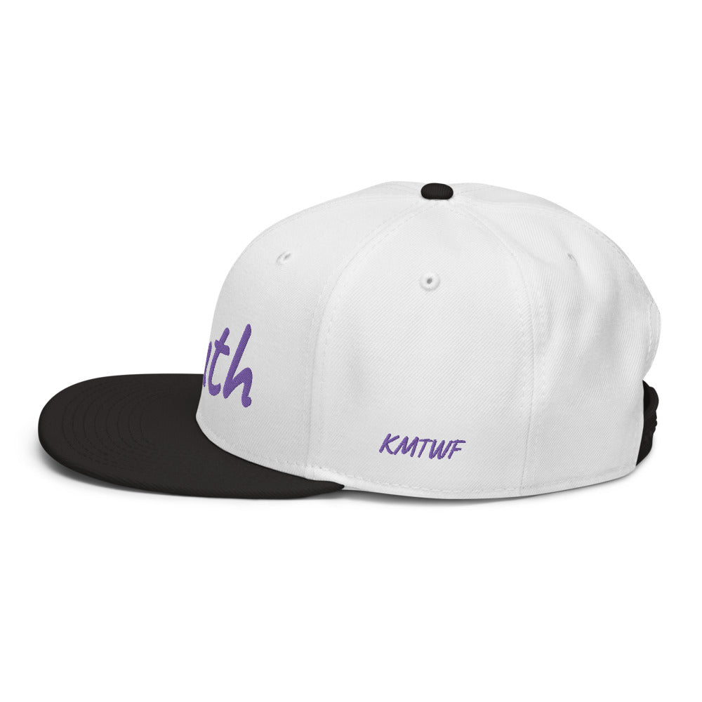 Truth In Amethyst Embroidery on Snapback Cap