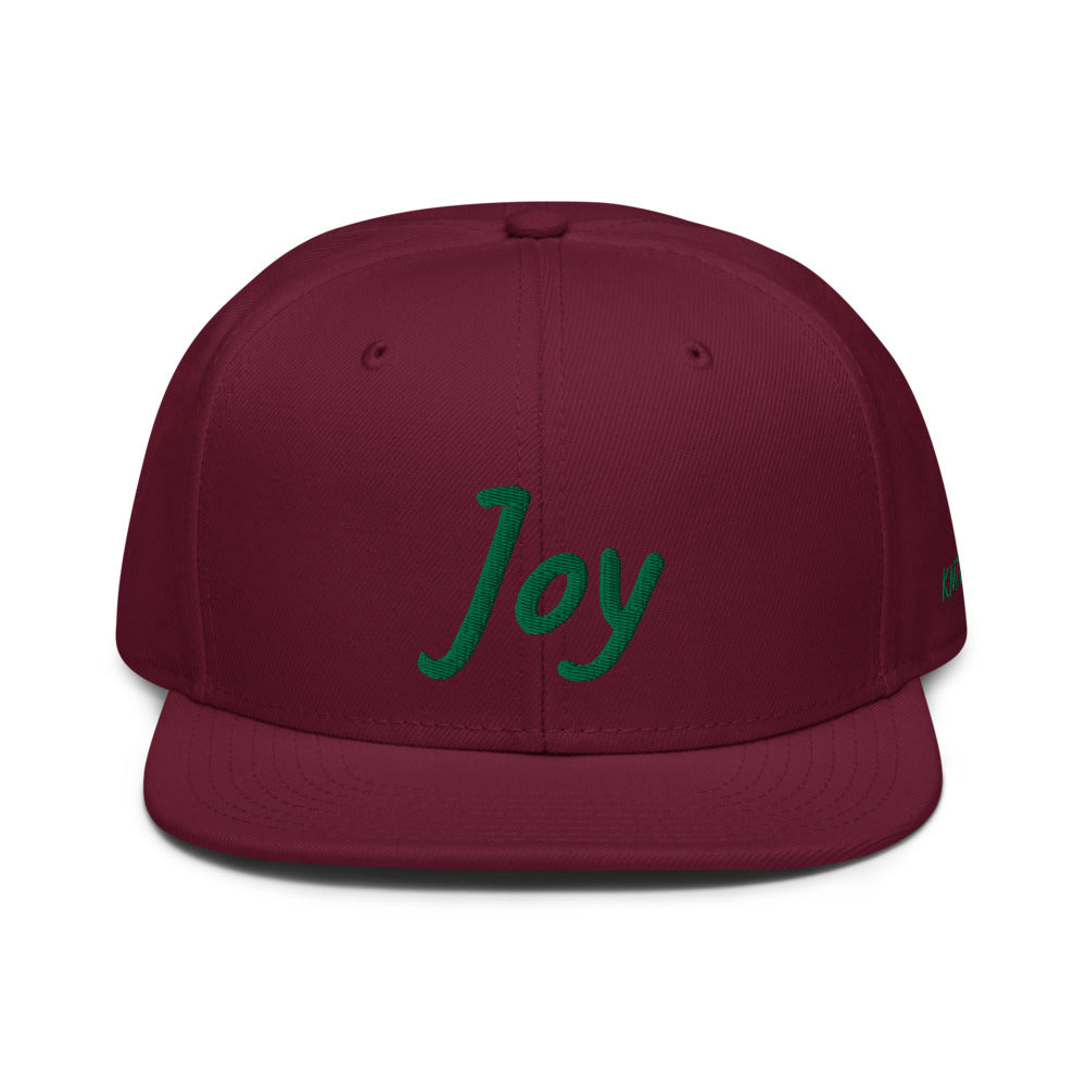 Joy In Emerald Embroidery on Snapback Cap