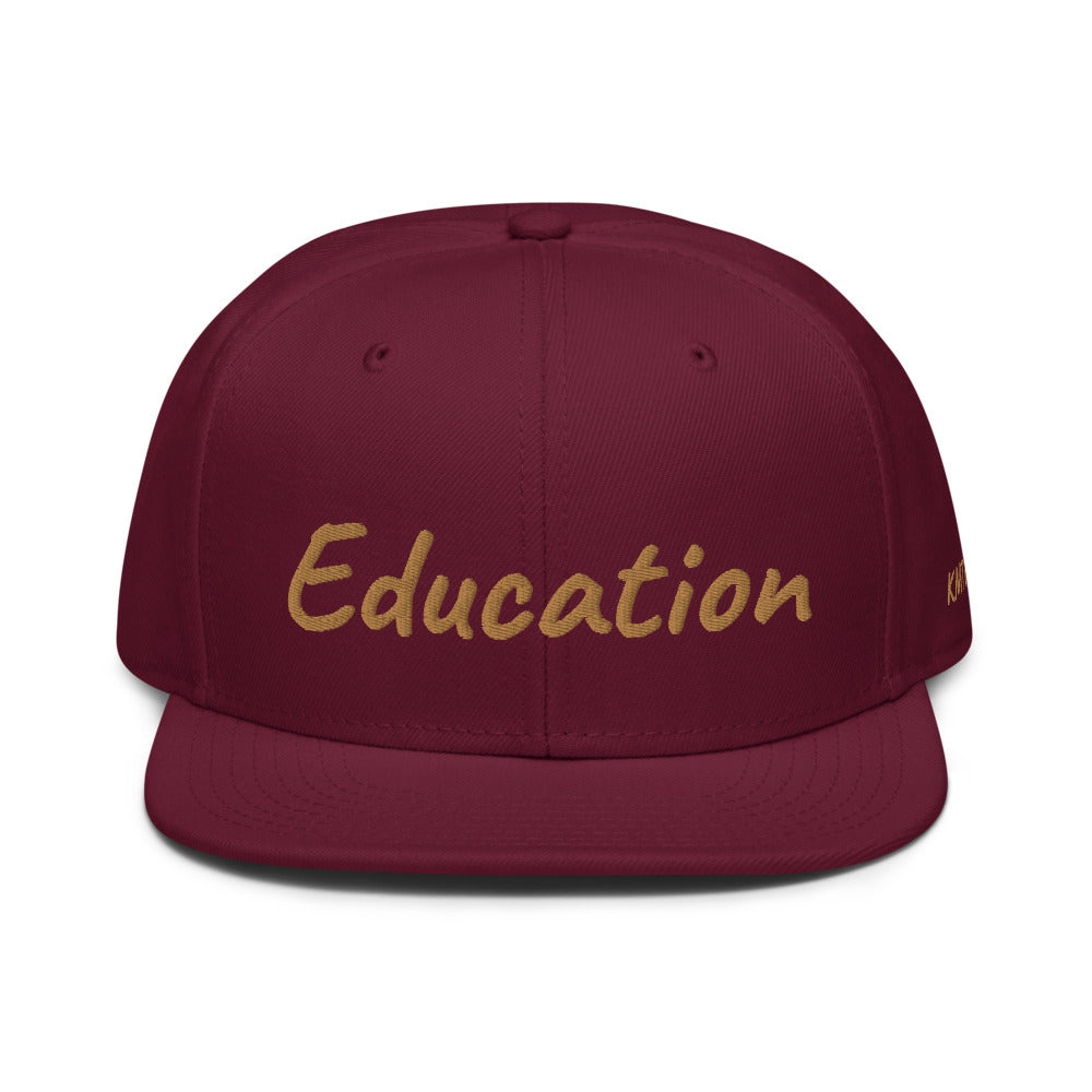 Education In Copper Embroidery on Snapback Cap