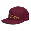 Listen In Copper Embroidery on Snapback Cap