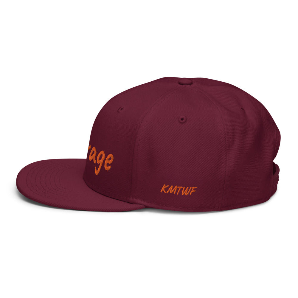 Courage In Amber Embroidery on Snapback Cap