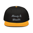 Money & Wealth In Silver Embroidery on Snapback Cap