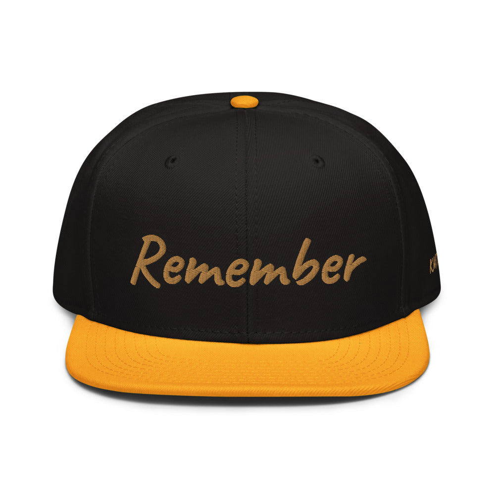 Remember In Celluloid Embroidery on Snapback Cap