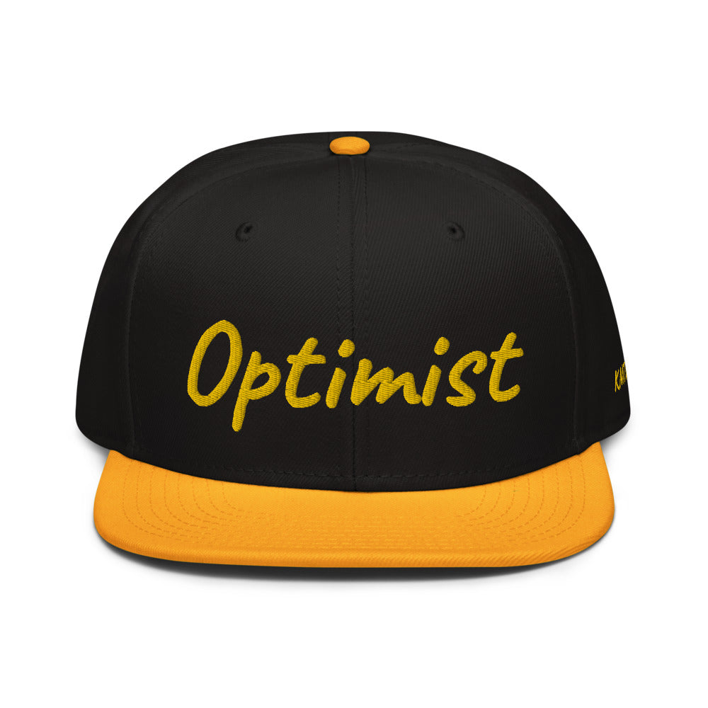 Optimist In Gold Embroidery on Snapback Cap