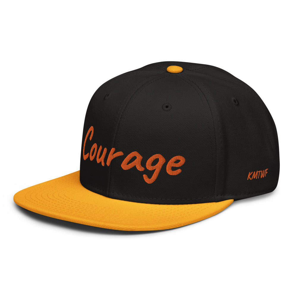 Courage In Amber Embroidery on Snapback Cap