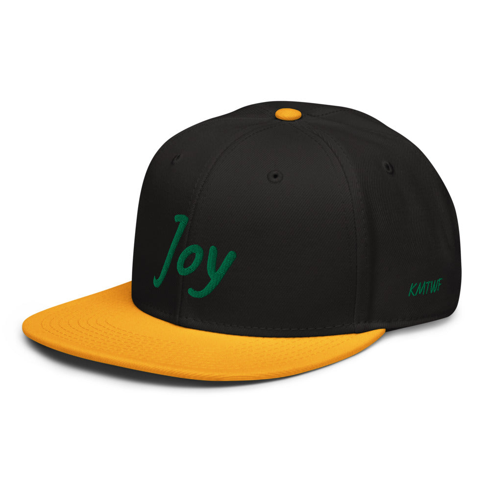 Joy In Emerald Embroidery on Snapback Cap