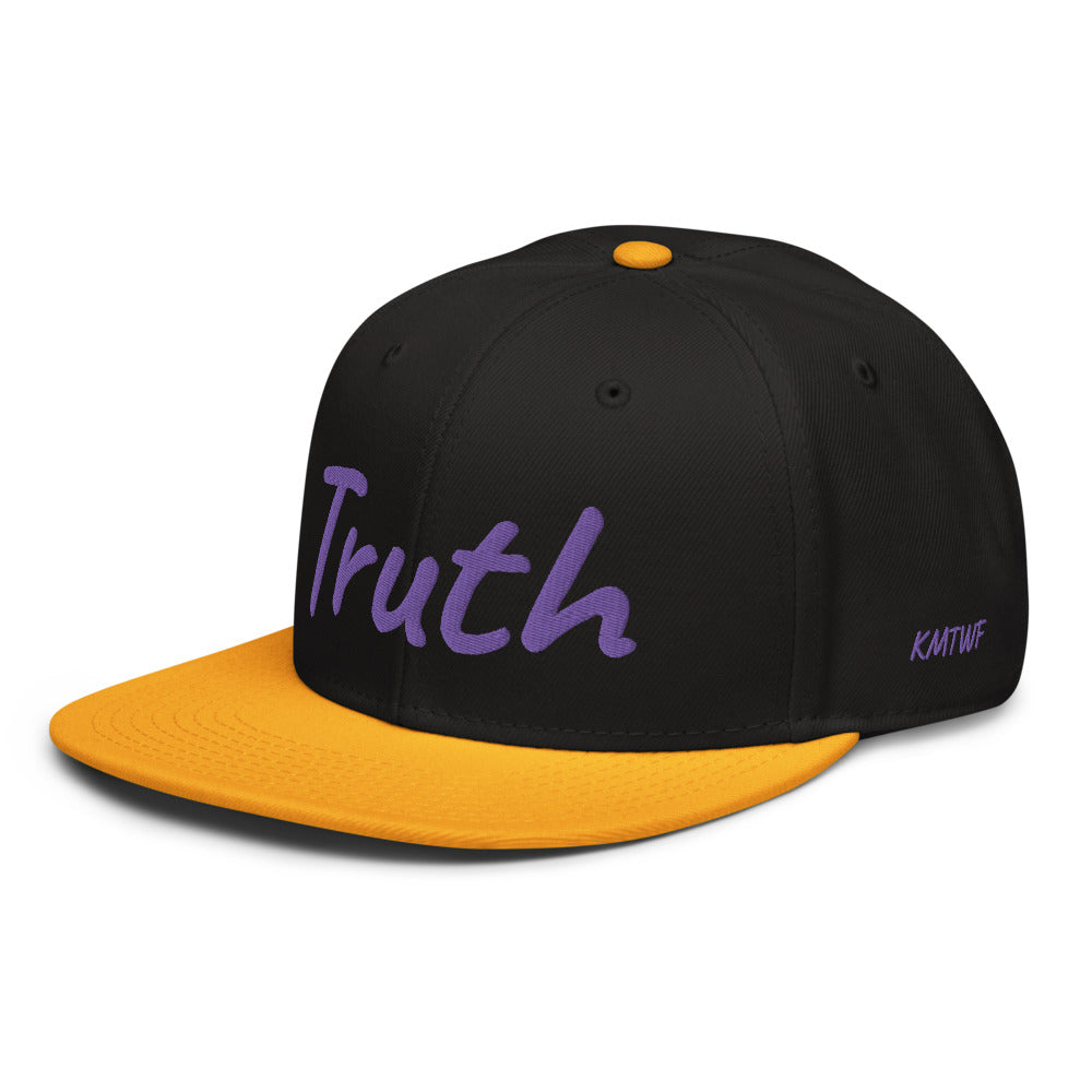 Truth In Amethyst Embroidery on Snapback Cap