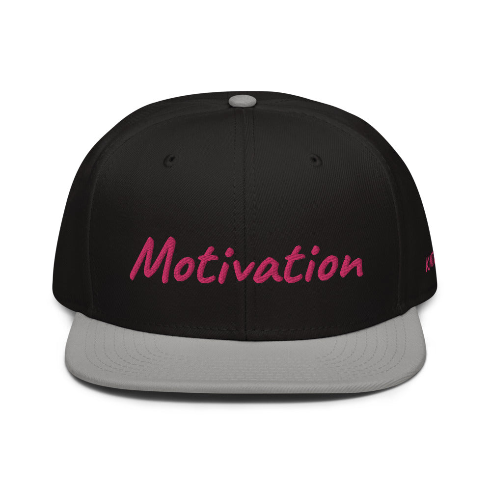 Motivation In Star Rose Quartz Embroidery on Snapback Cap