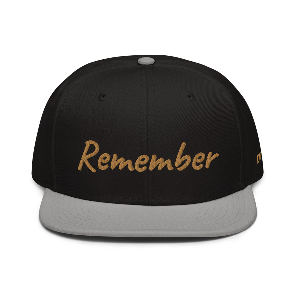 Remember In Celluloid Embroidery on Snapback Cap