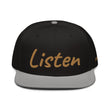 Listen In Copper Embroidery on Snapback Cap