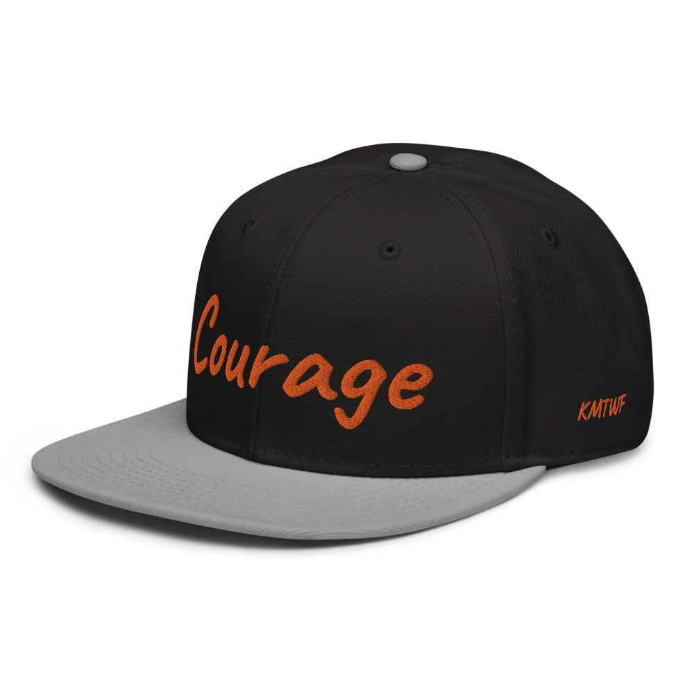 Courage In Amber Embroidery on Snapback Cap