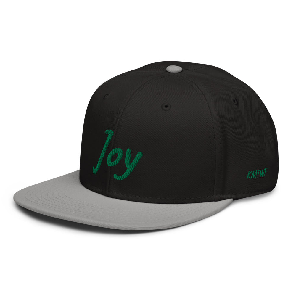 Joy In Emerald Embroidery on Snapback Cap