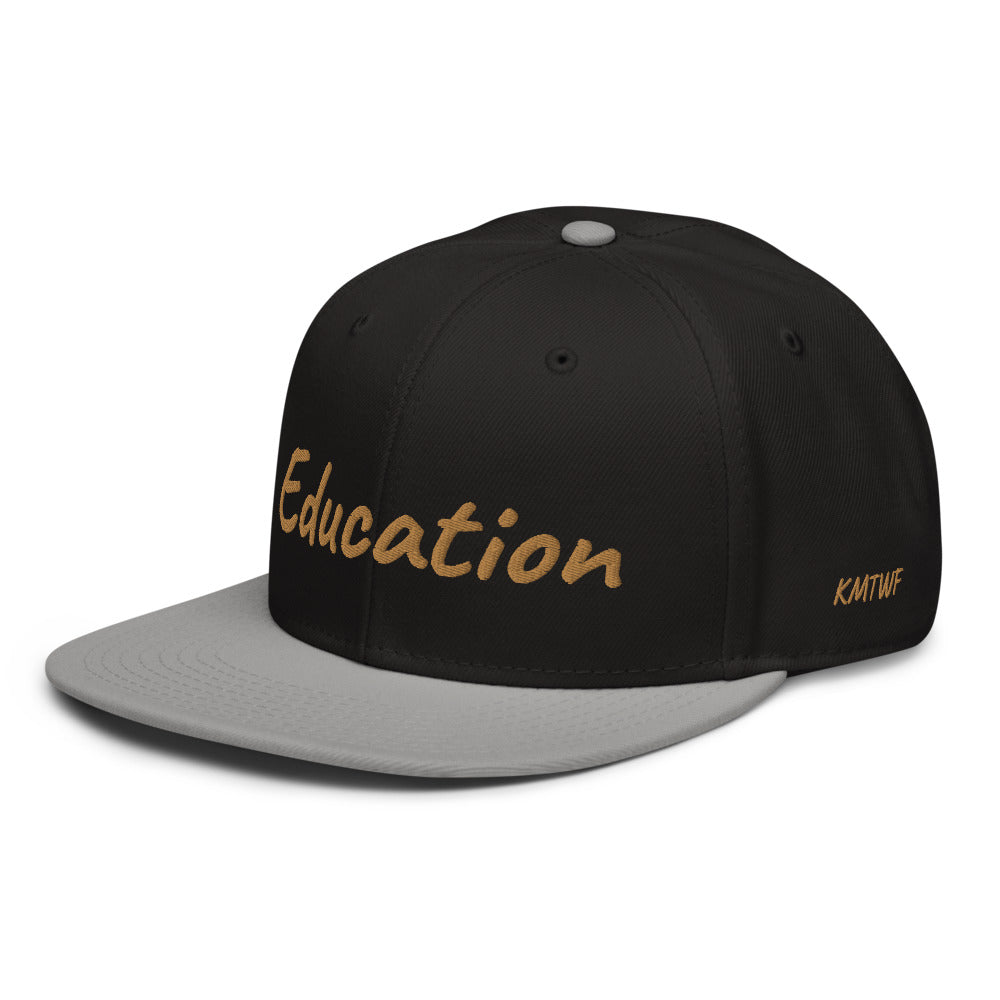 Education In Copper Embroidery on Snapback Cap