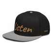 Listen In Copper Embroidery on Snapback Cap