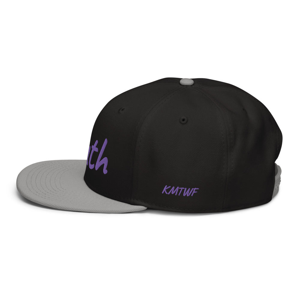 Truth In Amethyst Embroidery on Snapback Cap