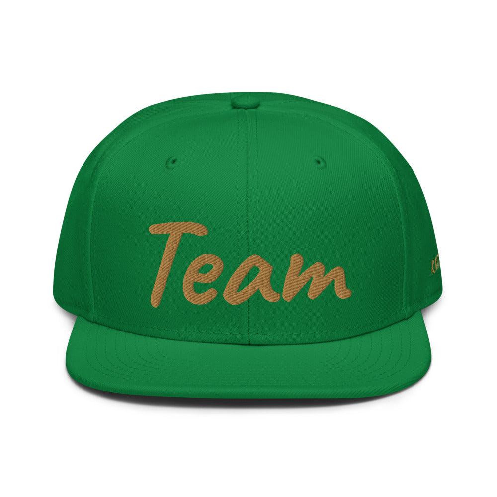 Team In Celluloid Embroidery on Snapback Cap