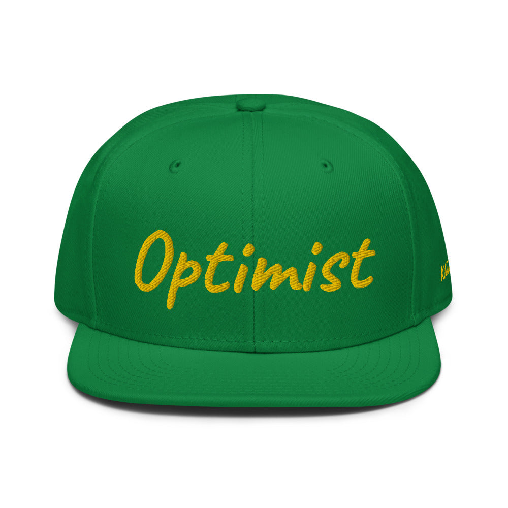 Optimist In Gold Embroidery on Snapback Cap