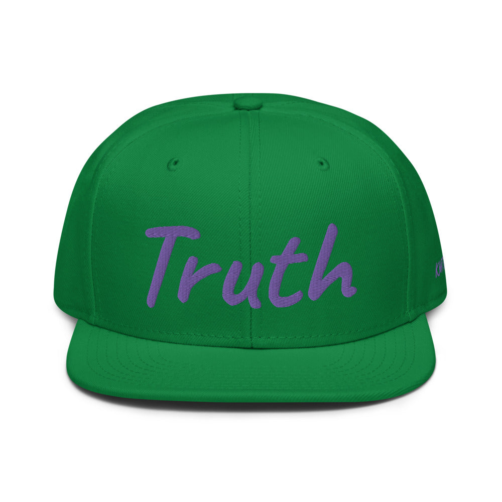 Truth In Amethyst Embroidery on Snapback Cap