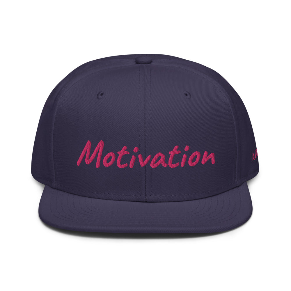 Motivation In Star Rose Quartz Embroidery on Snapback Cap