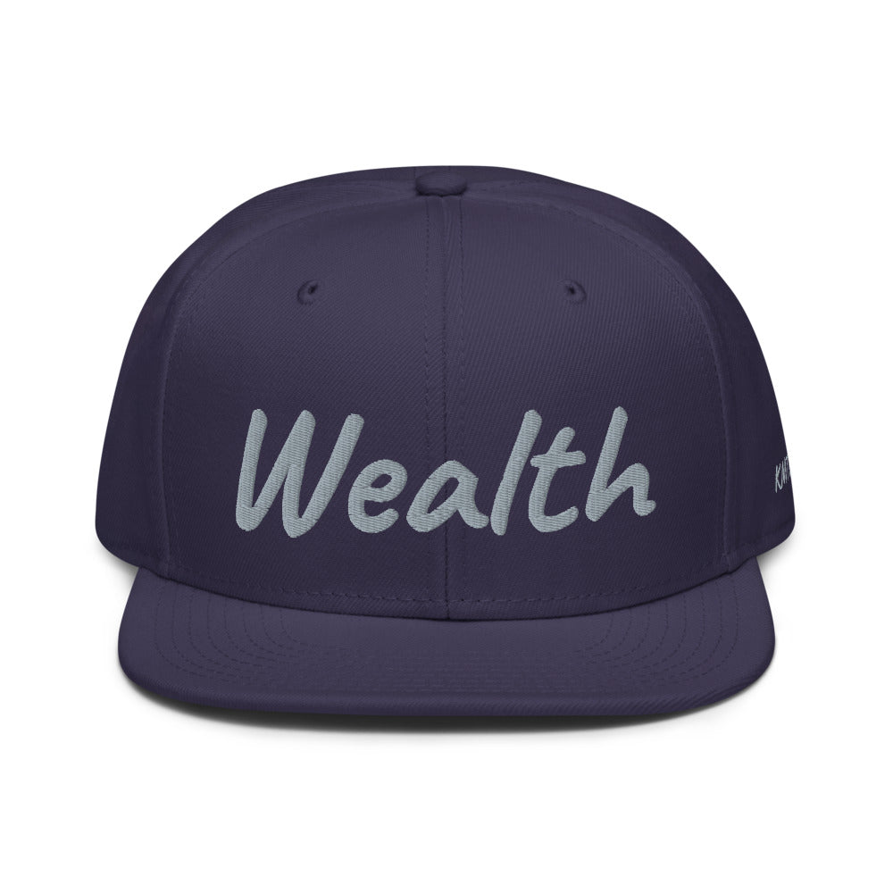 Wealth In Silver Embroidery on Snapback Cap