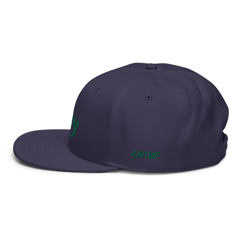 Joy In Emerald Embroidery on Snapback Cap