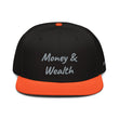 Money & Wealth In Silver Embroidery on Snapback Cap