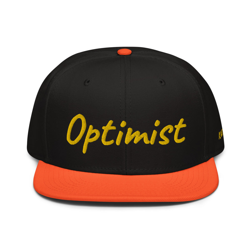 Optimist In Gold Embroidery on Snapback Cap