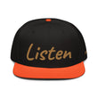 Listen In Copper Embroidery on Snapback Cap