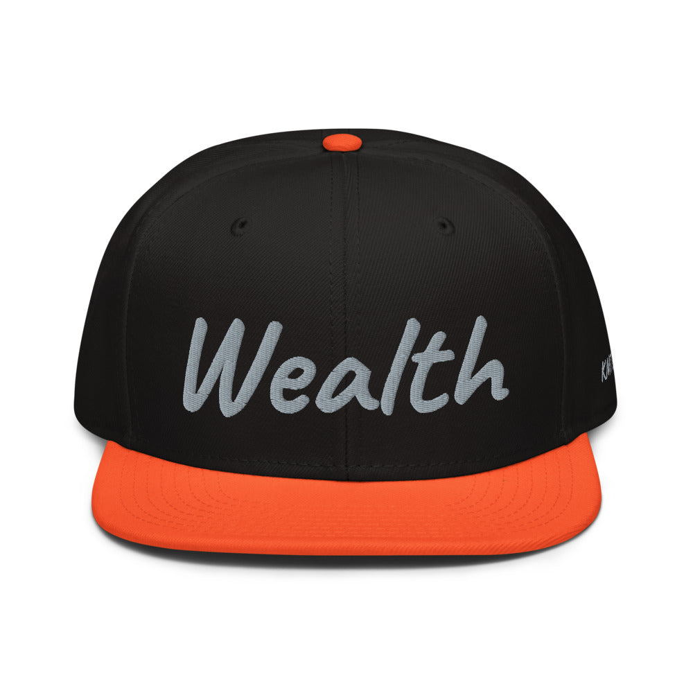 Wealth In Silver Embroidery on Snapback Cap