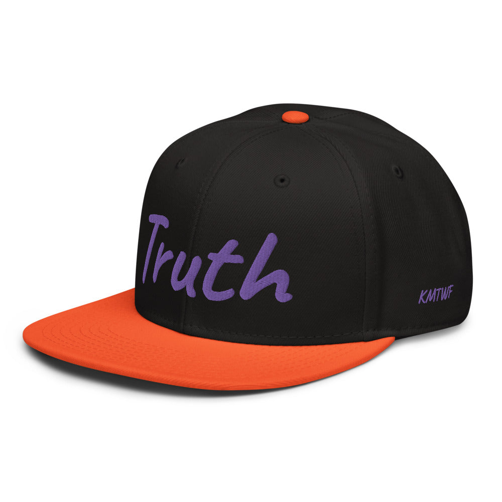 Truth In Amethyst Embroidery on Snapback Cap