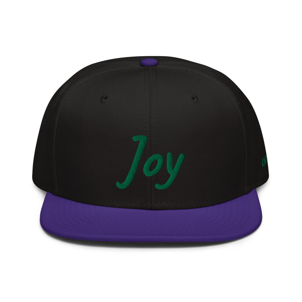 Joy In Emerald Embroidery on Snapback Cap