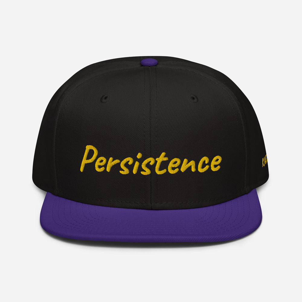 Persistence In Gold Embroidery on Snapback Cap