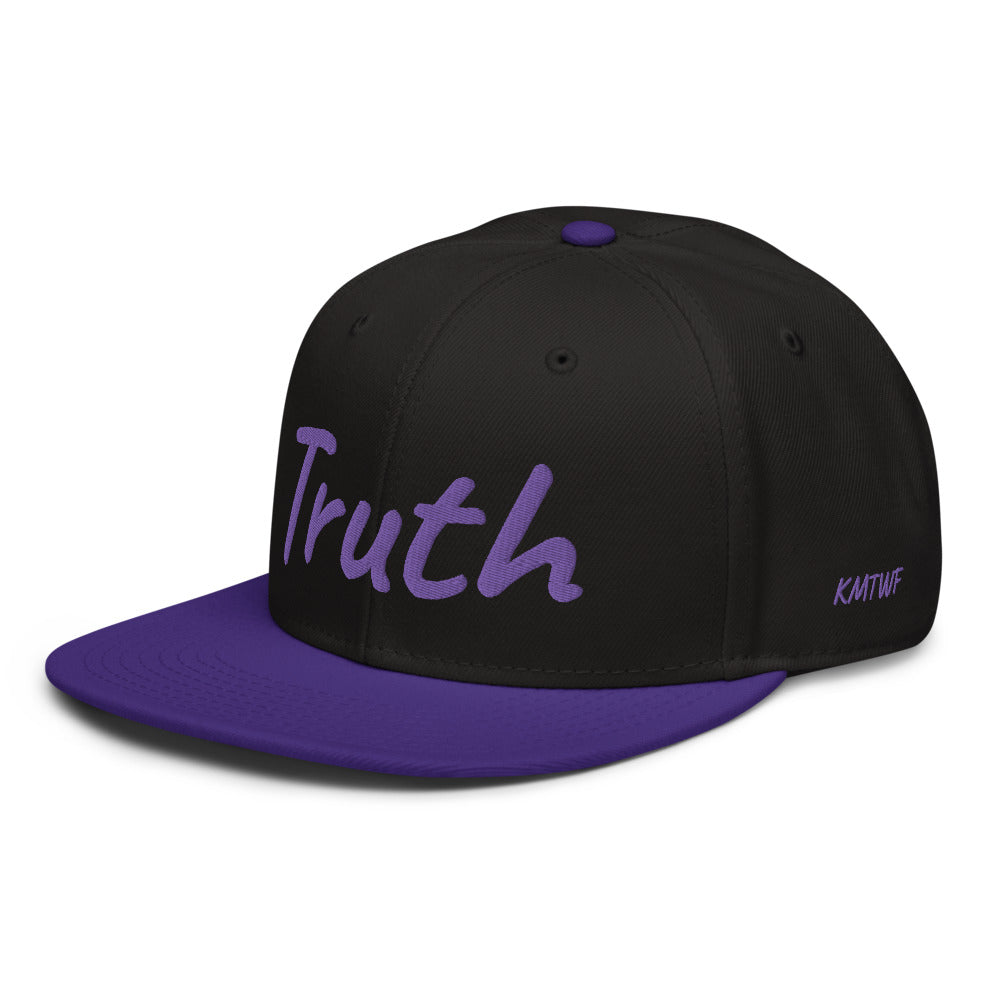 Truth In Amethyst Embroidery on Snapback Cap