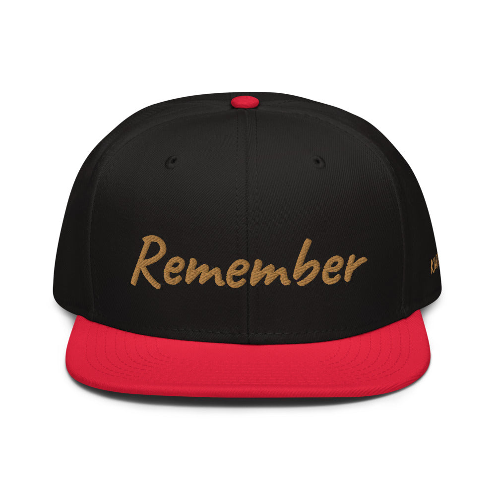 Remember In Celluloid Embroidery on Snapback Cap