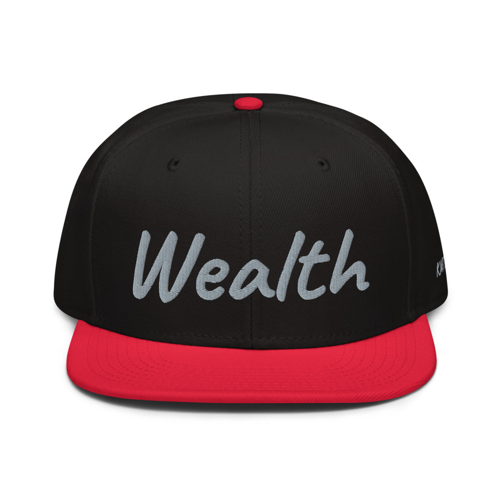 Wealth In Silver Embroidery on Snapback Cap