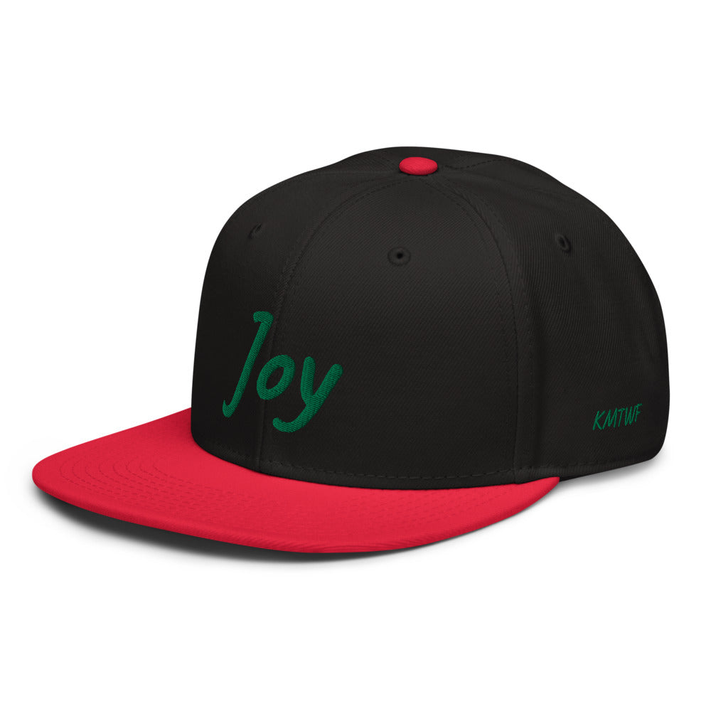 Joy In Emerald Embroidery on Snapback Cap