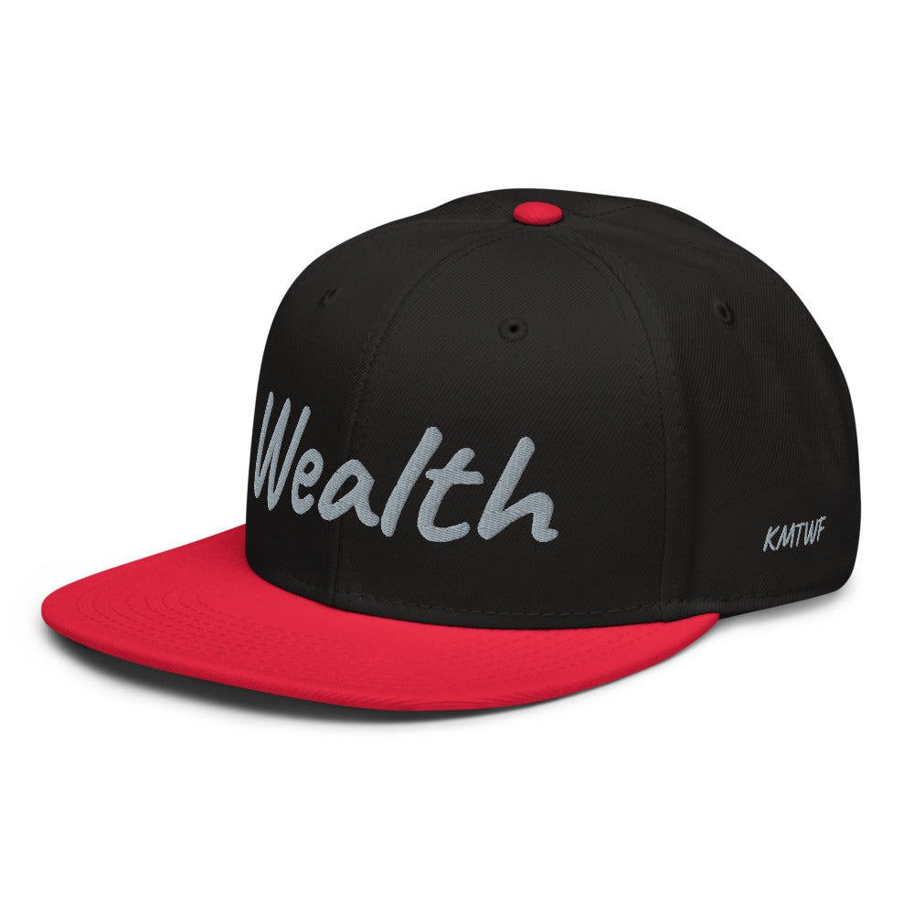 Wealth In Silver Embroidery on Snapback Cap