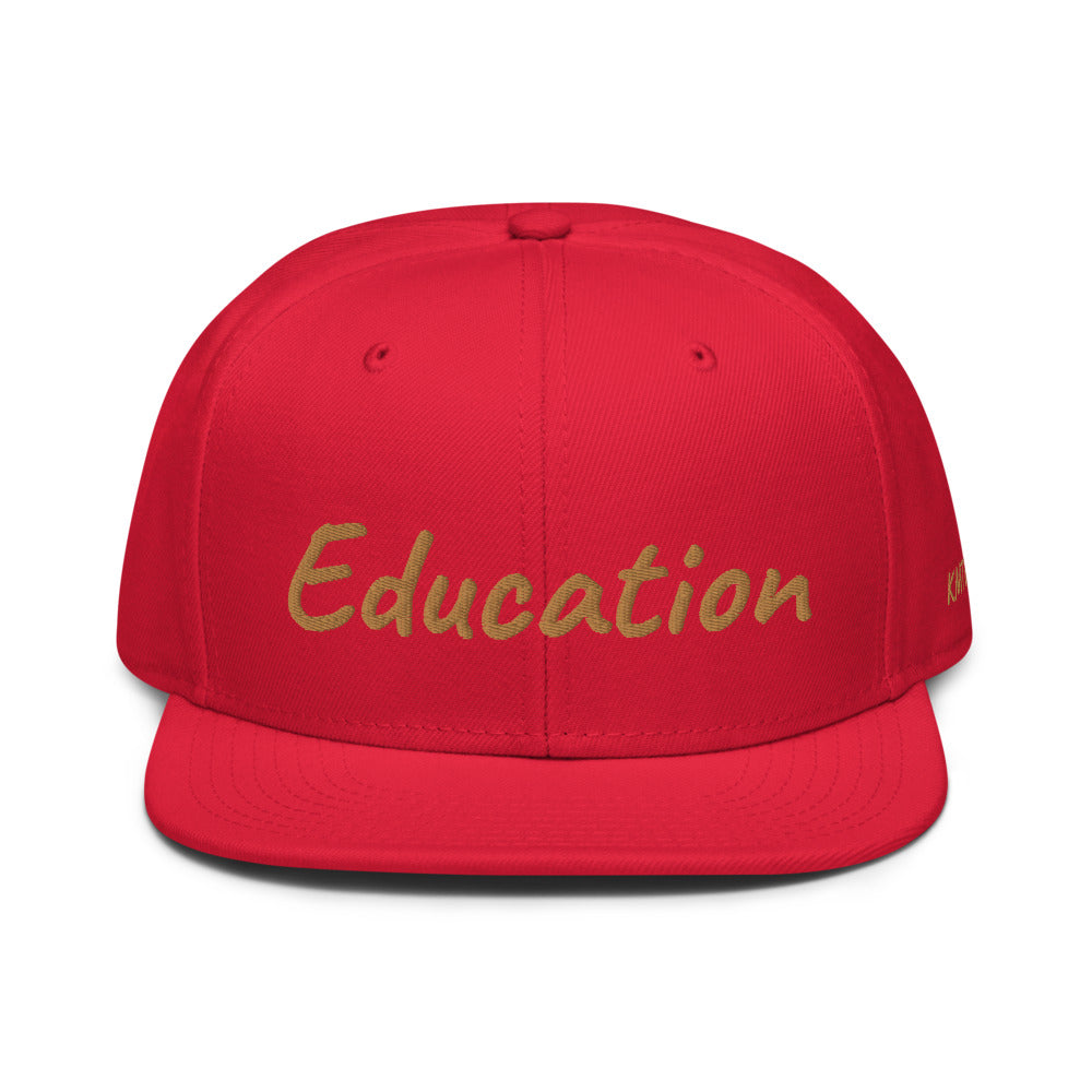 Education In Copper Embroidery on Snapback Cap