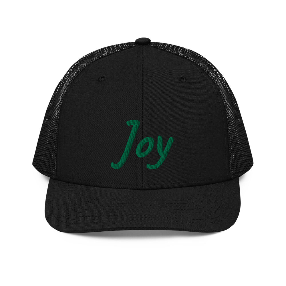 Joy In Emerald Embroidery on Snapback Trucker Hat