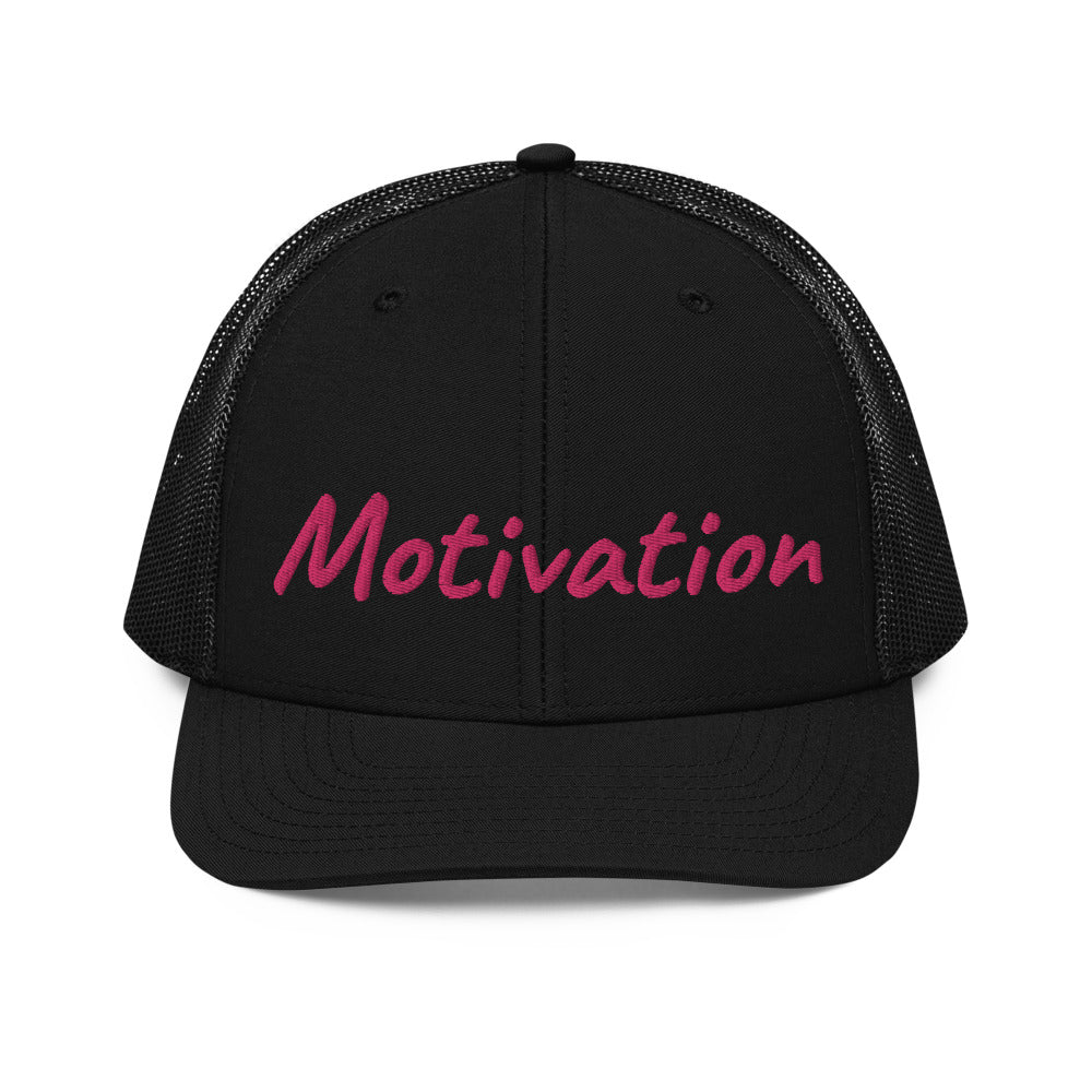 Motivation In Star Rose Quartz Embroidery on Snapback Trucker Hat