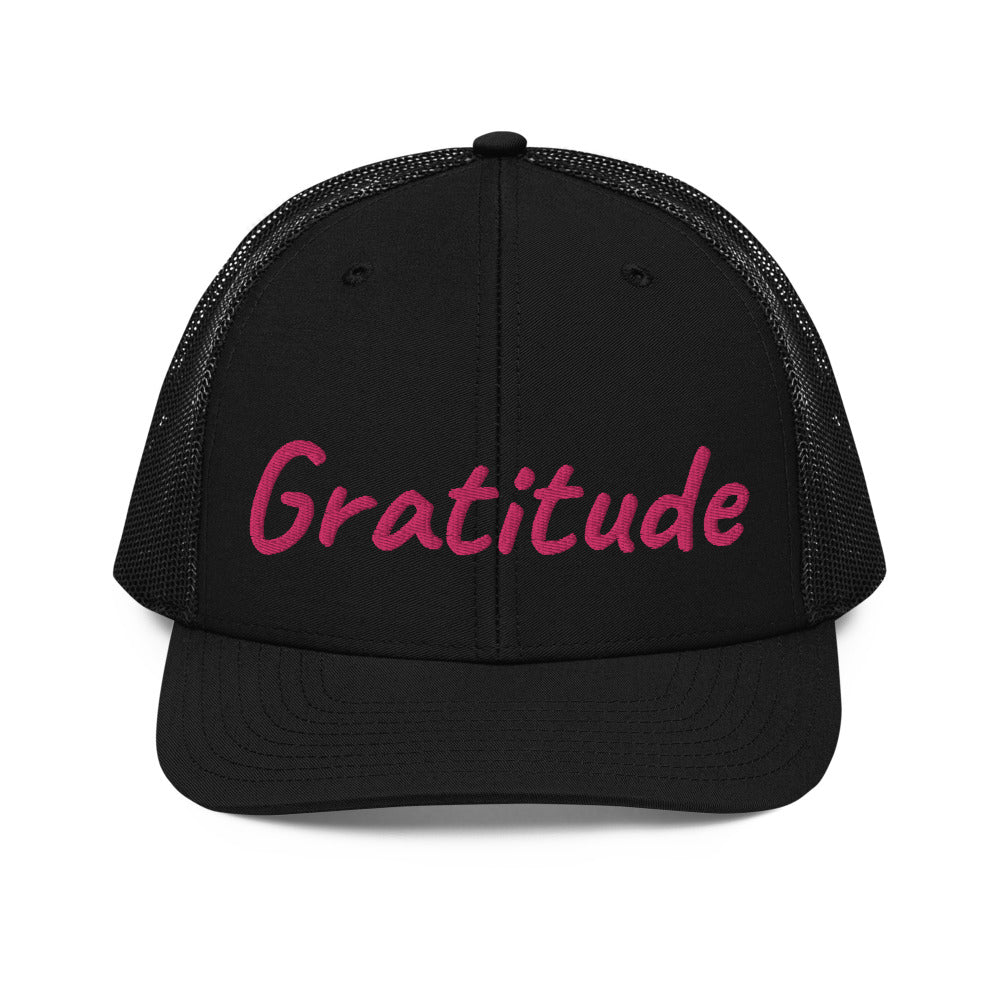 Gratitude In Star Rose Quartz Embroidery on Snapback Trucker Hat