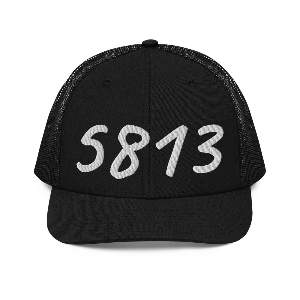 5813 In Pearl Embroidery on Snapback Trucker Hat